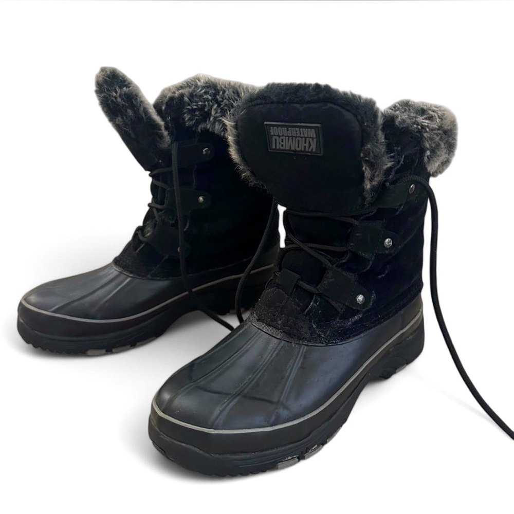 Khombu Women's Black Waterproof Winter Boots